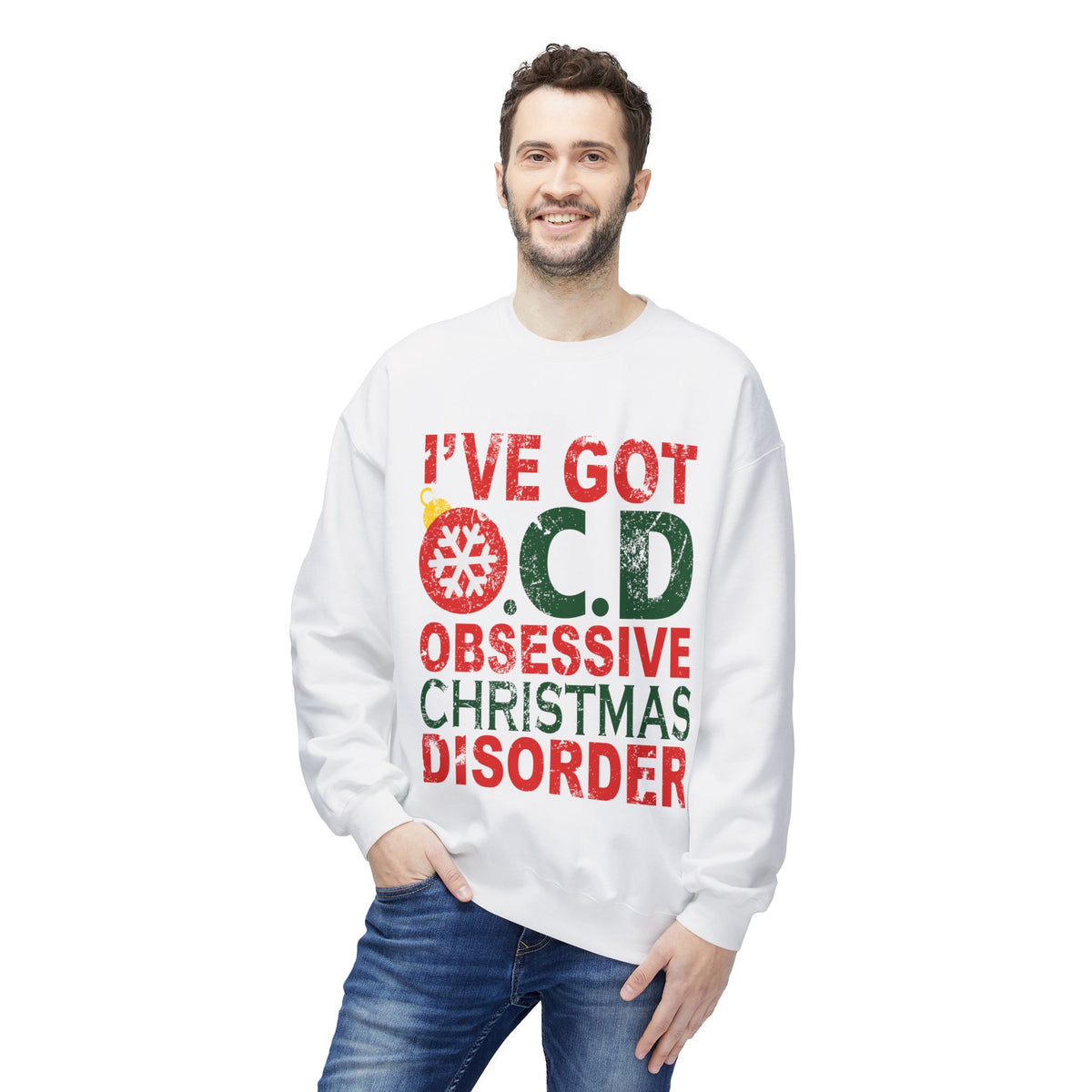 "I've Got O.C.D. Obsessive Christmas Disorder" Holiday Crewneck Sweatshirt