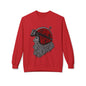Santa the Bearded Rider  – Red Helmet Moto Crewneck Sweatshirt