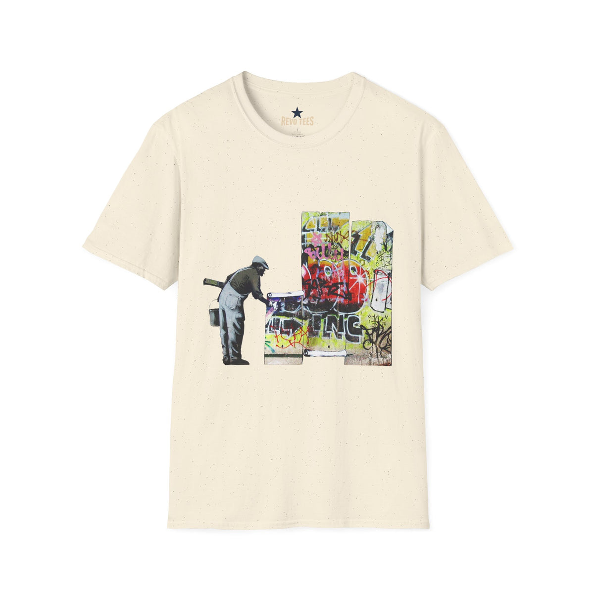Revotees Banksy Graffiti Cleaner Urban Street Art T-Shirt - alternate view 3