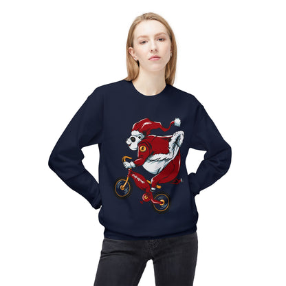 Santa Bear BMX Sweatshirt — Funny Christmas Cycling Holiday Crewneck