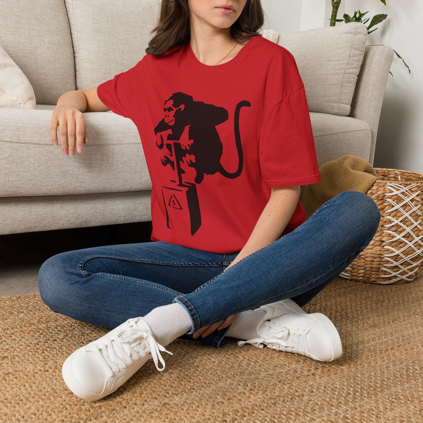 Banksy-Style Monkey On Bomb T-Shirt — Street Art Graphic Tee