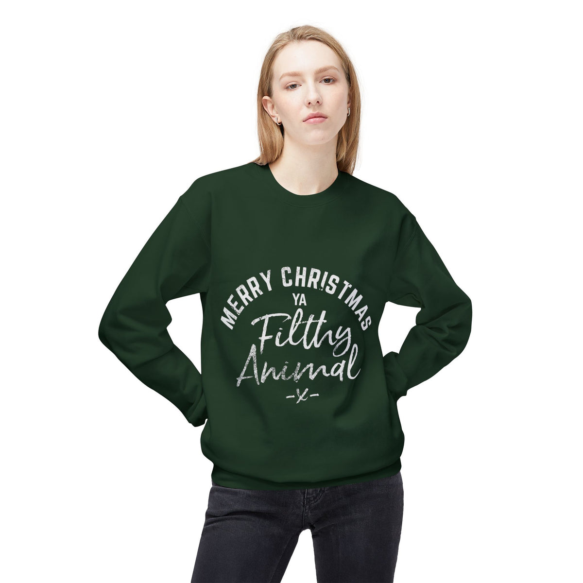 Merry Christmas Ya Filthy Animal Crewneck Sweatshirt