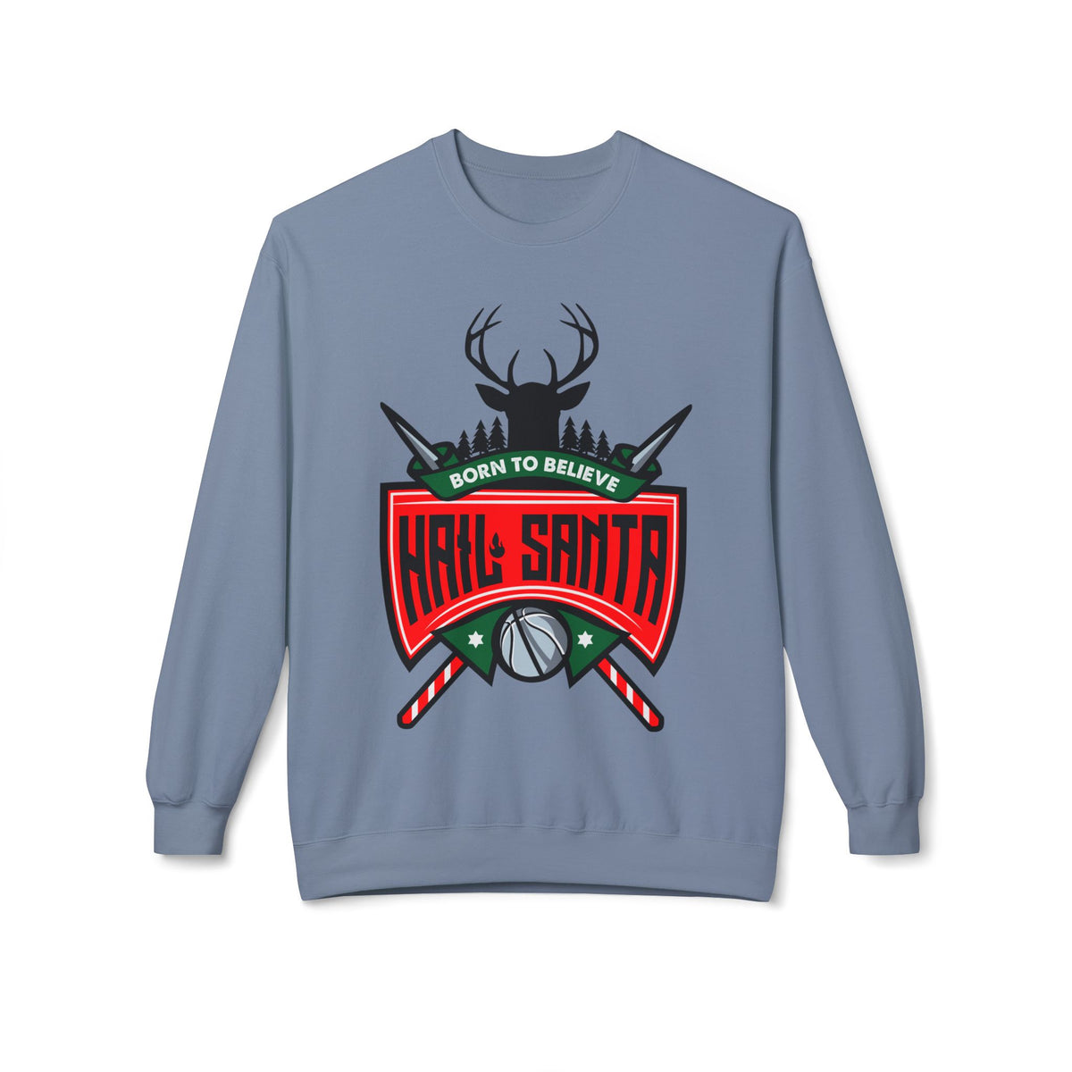"Hail Santa" Masonic Christmas Crested Crewneck
