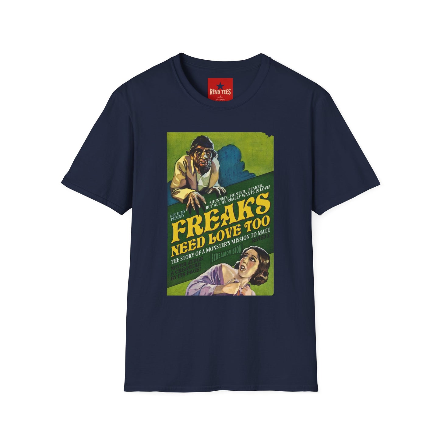 Freaks Need Love Too Graphic T-Shirt — Vintage Horror Movie Poster Tee