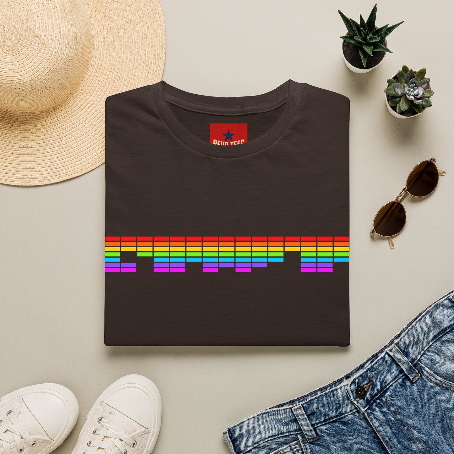 Rainbow Equalizer T-Shirt — Retro Audio Bars Pride Tee