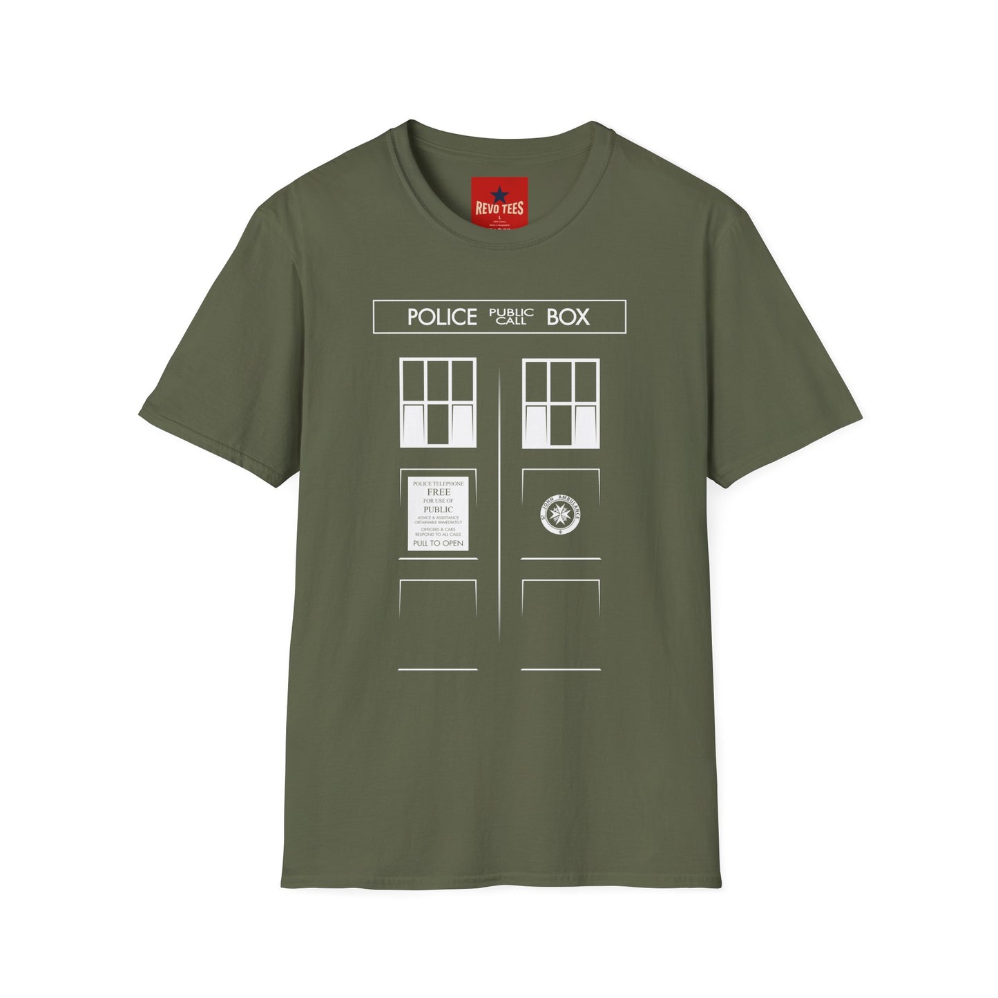 Police Box T‑Shirt — Retro Sci‑Fi TARDIS Door Graphic Tee