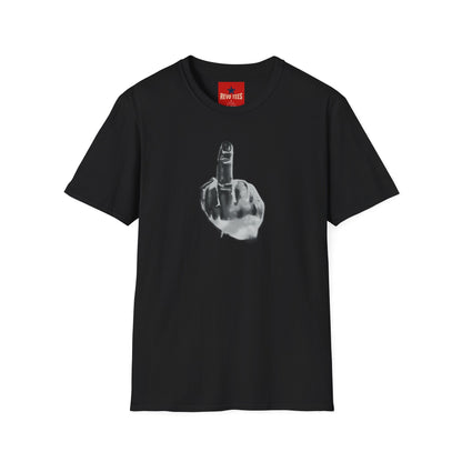 Graphic T-Shirt — Grayscale Middle Finger Design