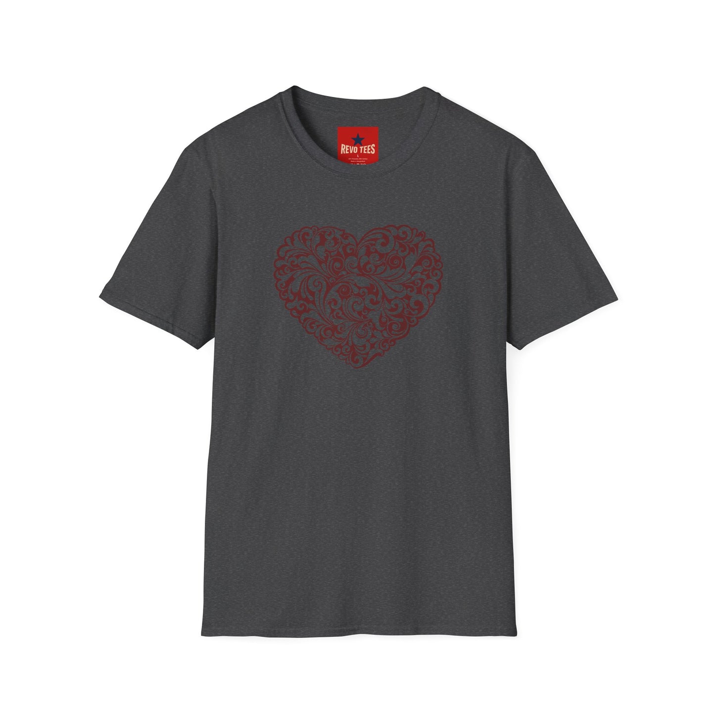Ornate Floral Heart T-Shirt — Vintage Filigree Valentine Tee