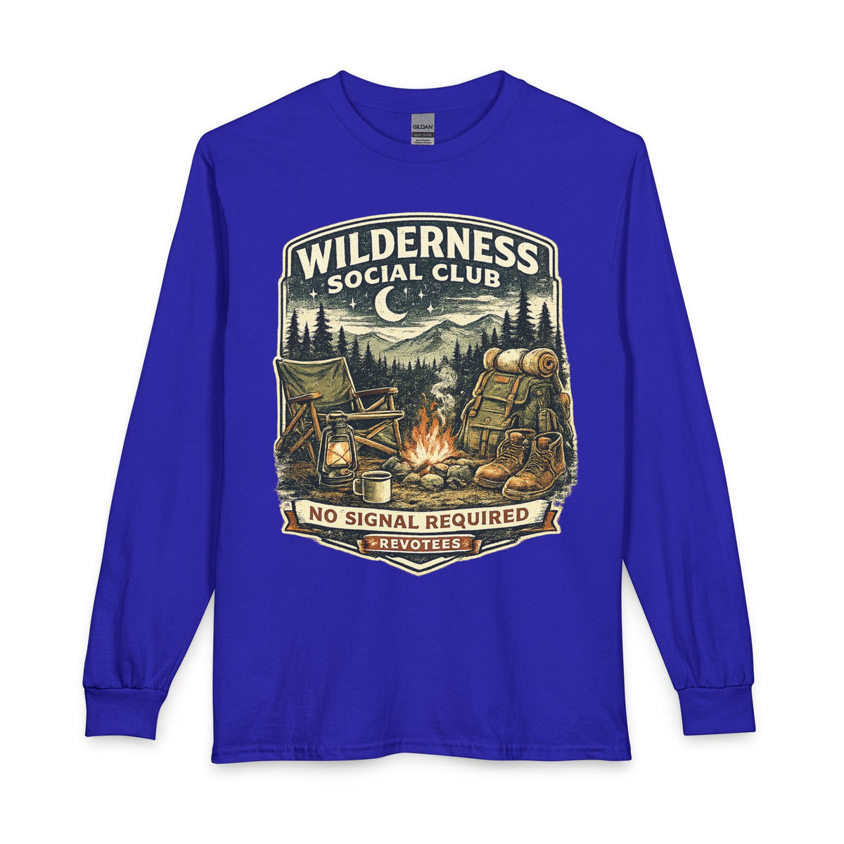 Revotees Wilderness Social Club Long-Sleeve Shirt No Signal Required Camping T-Shirt - alternate view 8