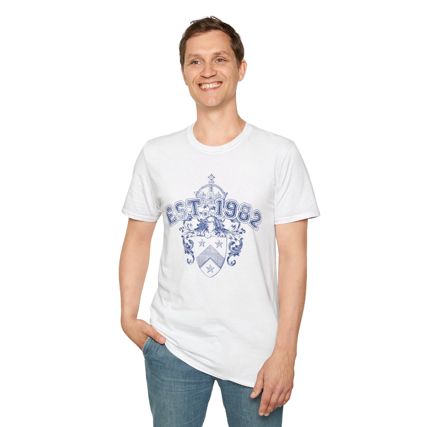 EST. 1982 Crest T‑Shirt — Vintage Heraldic Graphic Tee