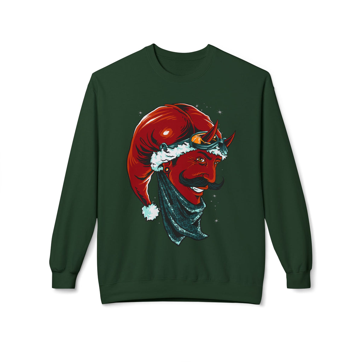Devil Santa — Vintage Holiday Demon Graphic Crewneck Sweatshirt