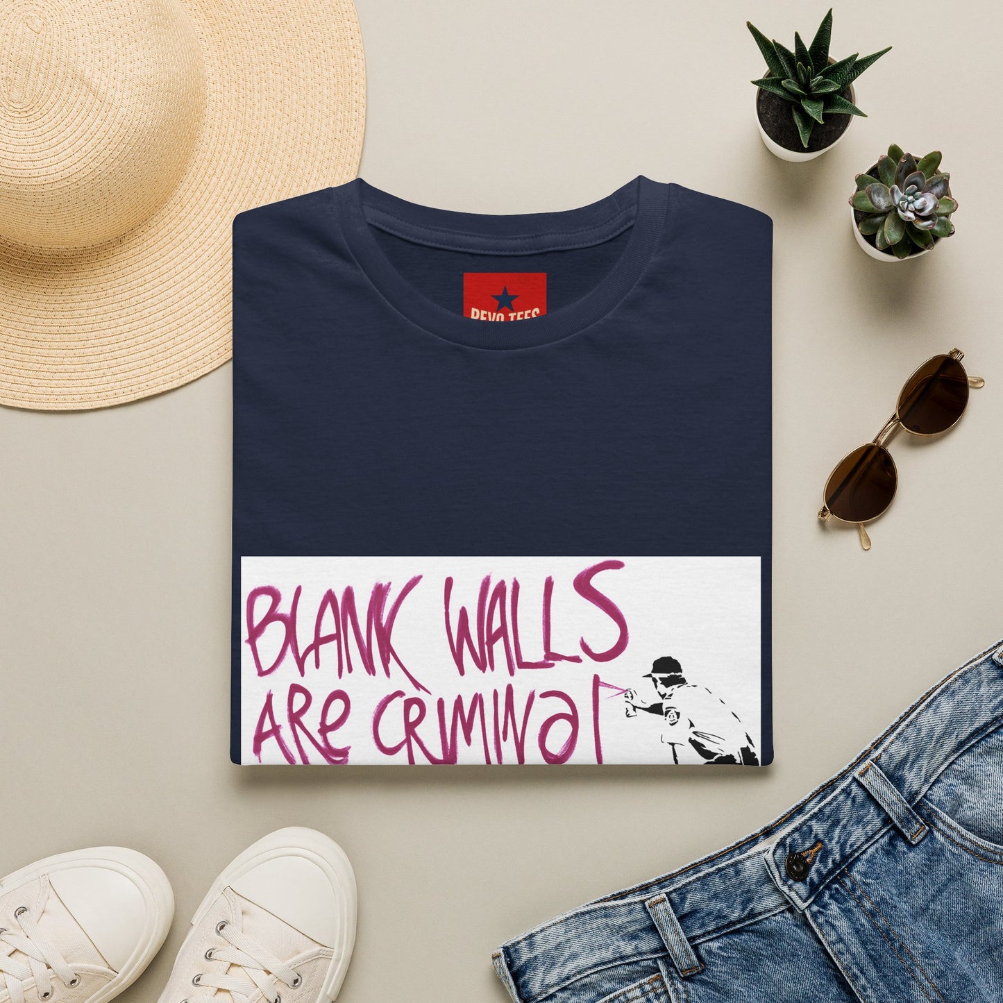 T-Shirt — “Blank Walls Are Criminal” Street Art Graphic Tee
