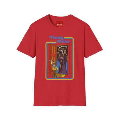 T-Shirt — “Timmy Has a Visitor” Retro Horror Graphic Tee