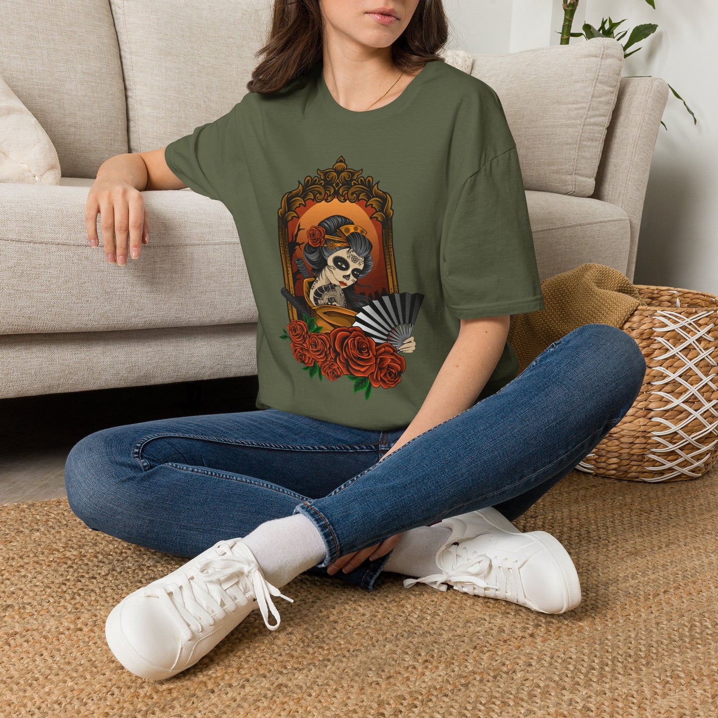 Day of the Dead Sugar Skull Tee — Vintage Floral Calavera T-Shirt