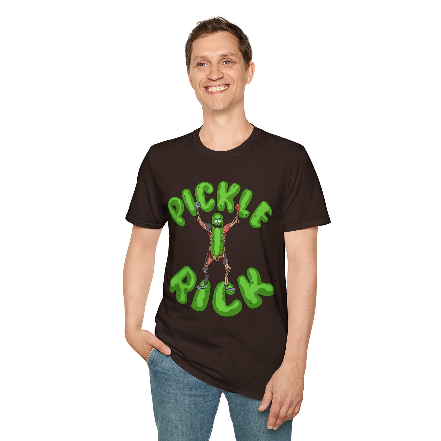 Pickle Rick T-Shirt — Funny Cartoon Pickle Character Tee for Fans & Gifts