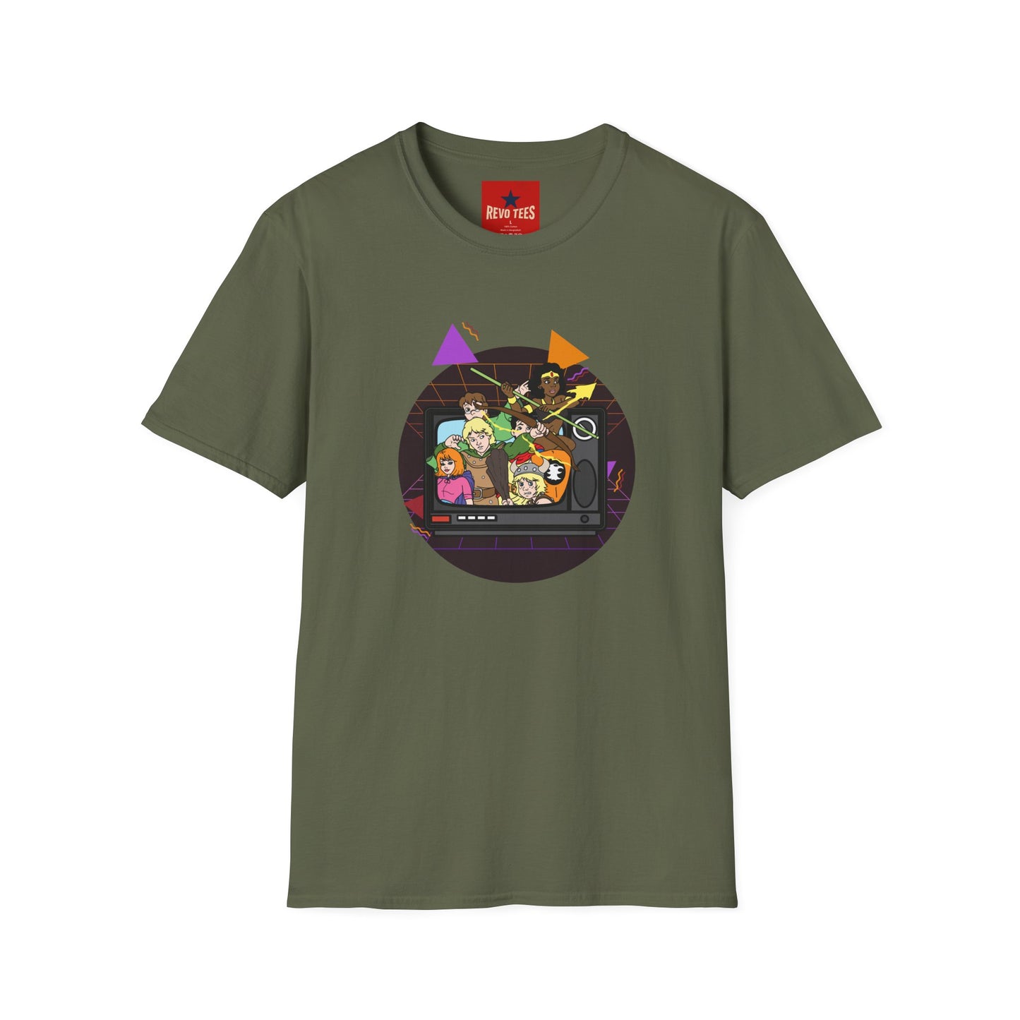 Retro Arcade Crew T‑Shirt — Colorful Gamer Character Graphic