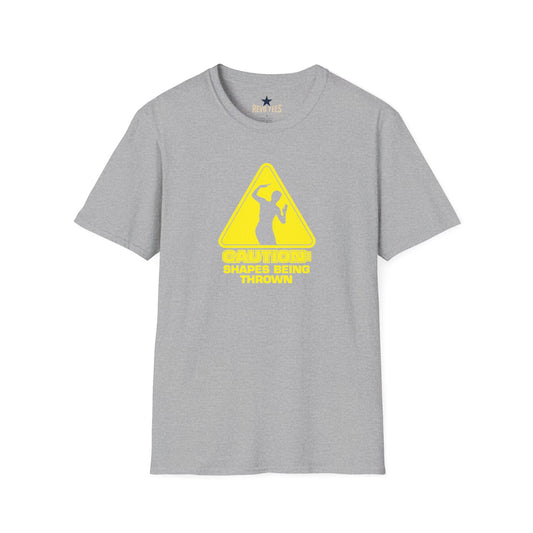 Revotees Caution Throwing Shapes Unisex Softstyle T-Shirt - alternate view 2