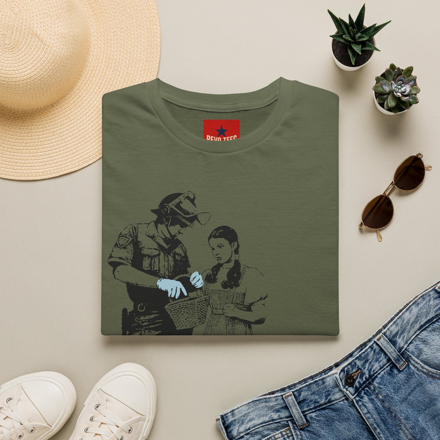 Banksy T-Shirt — Police Officer and Girl Stencil Art Tee (Banksy-Style)