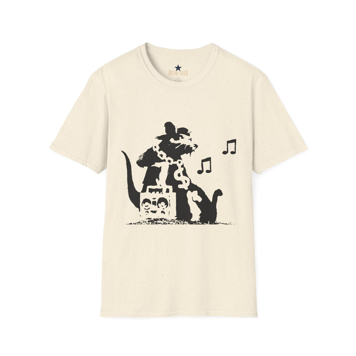 Revotees Music Cat Black Silhouette Singing Rat Graphic T-Shirt - alternate view 3