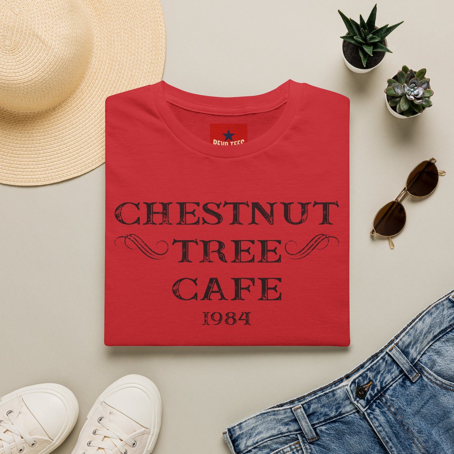 Chestnut Tree Cafe 1984 T-Shirt — Vintage Café Logo Tee