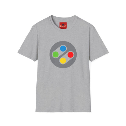 Retro Game Controller T‑Shirt — Colorful SNES Style Logo Tee