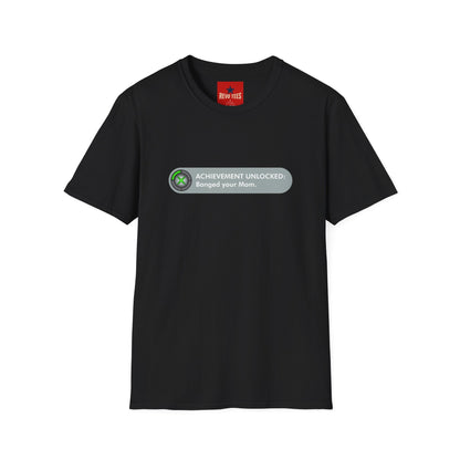 T-Shirt — "Achievement Unlocked: Banged Your Mom" Gamer Humor Tee