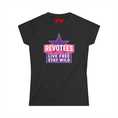 Revotees Live Free Stay Wild Womens Retro Star Graphic T-Shirt - alternate view 4