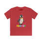 Kids Tee — Cute Pebble Penguin “REVOTEES” Colorful Logo