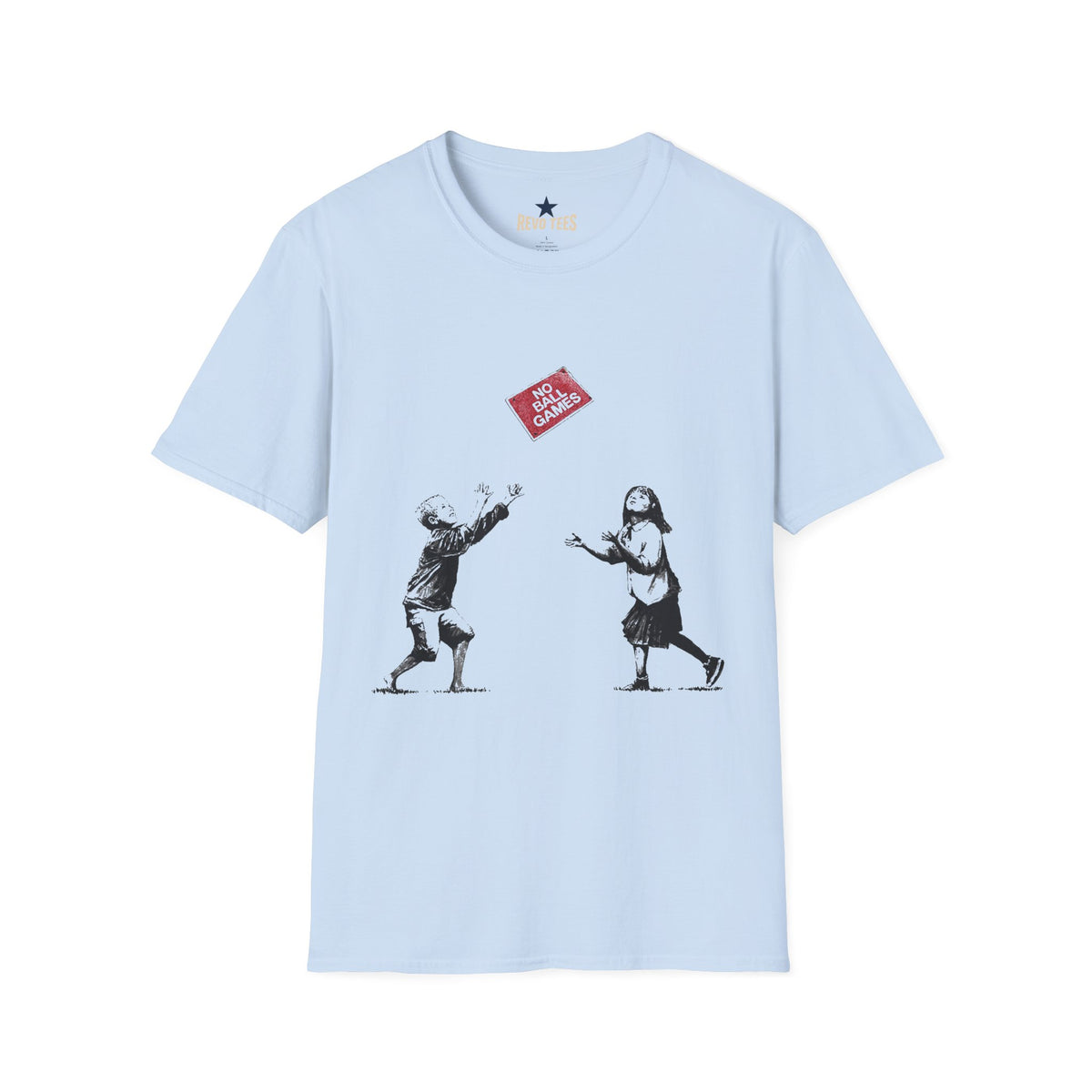Revotees Banksy No More Games Vintage Kids Throwing No More Games Patch Graphic T-Shirt - alternate view 4
