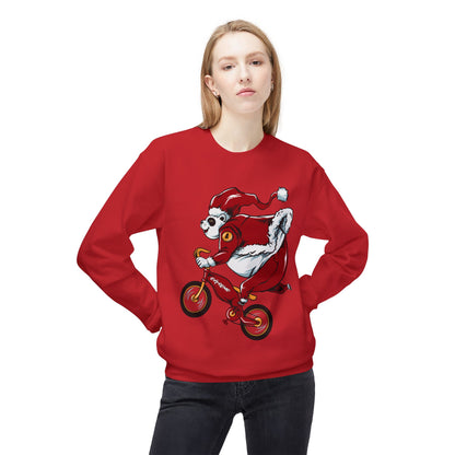 Santa Bear BMX Sweatshirt — Funny Christmas Cycling Holiday Crewneck