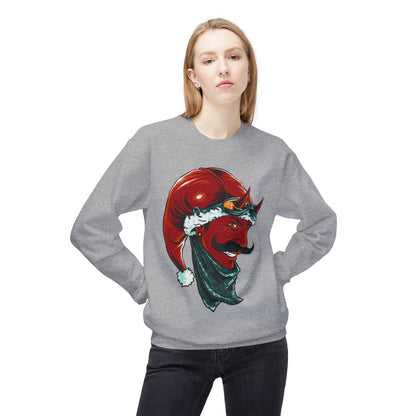 Devil Santa — Vintage Holiday Demon Graphic Crewneck Sweatshirt