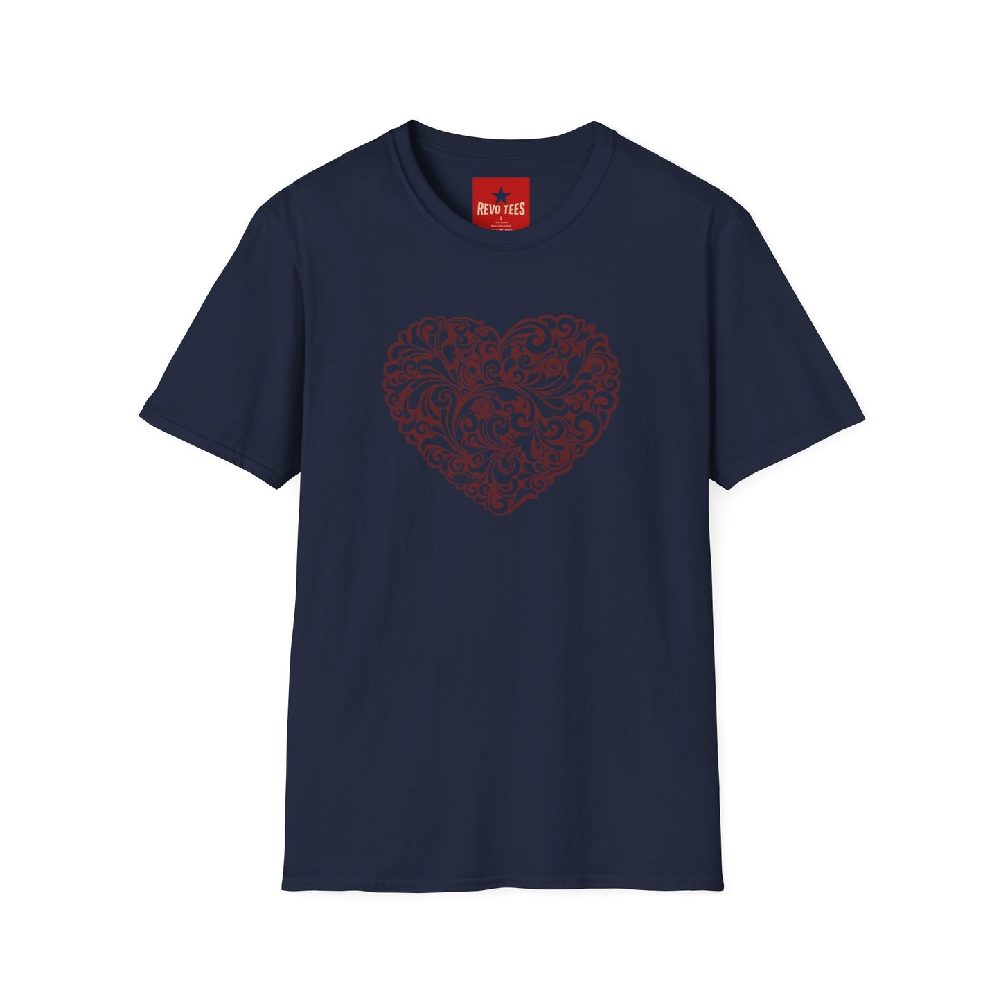 Ornate Floral Heart T-Shirt — Vintage Filigree Valentine Tee