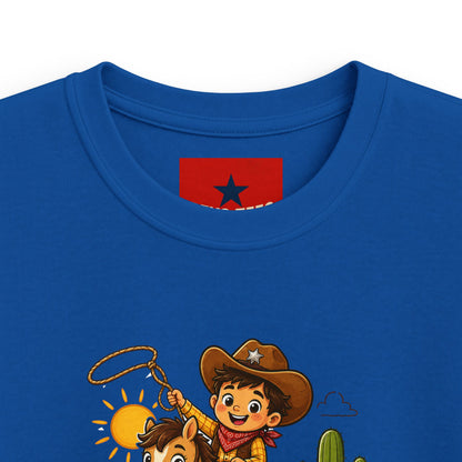 Kids Tee — "Lil' Wild Wrangler" Cute Cowboy Kid Graphic Shirt