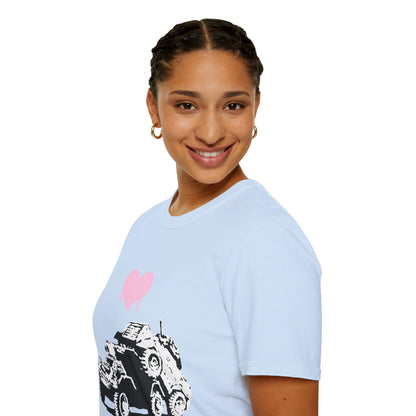 Banksy T-Shirt — Pink Drip Heart with Tank Graffiti Tee