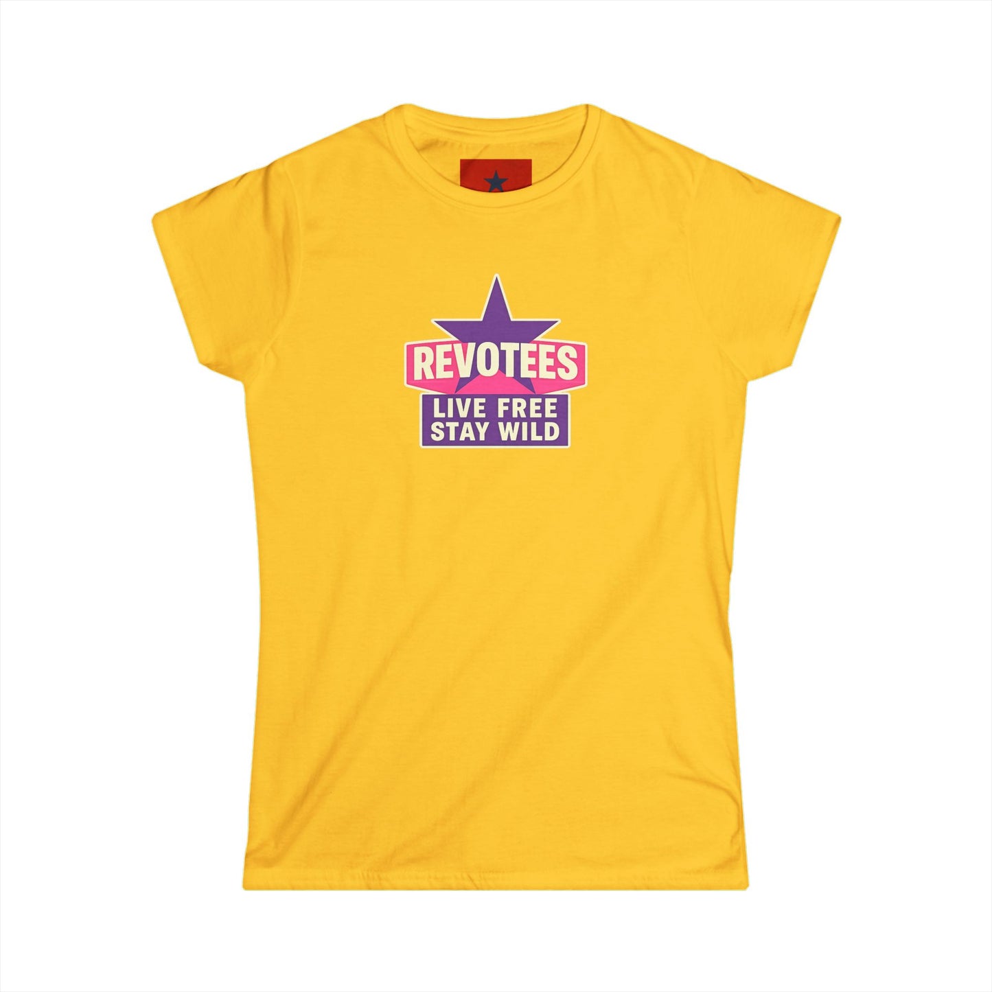 Revotees "Live Free Stay Wild" Women's Tee — Retro Star Graphic T-Shirt