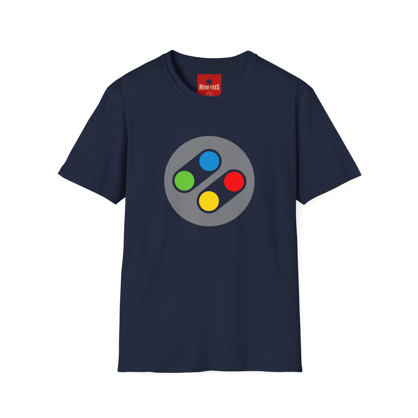 Retro Game Controller T‑Shirt — Colorful SNES Style Logo Tee