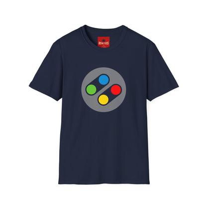 Retro Game Controller T‑Shirt — Colorful SNES Style Logo Tee