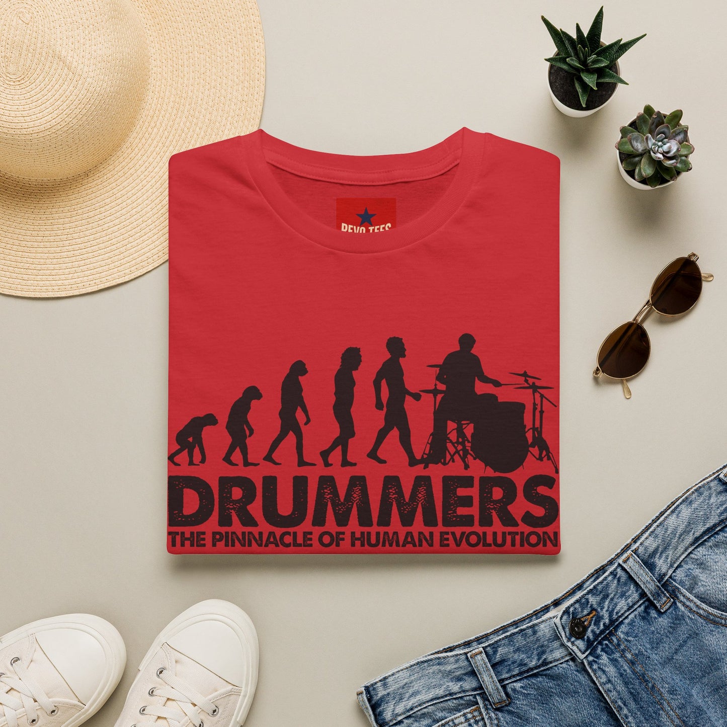 Evolution of Drummers - Unisex Softstyle T-Shirt