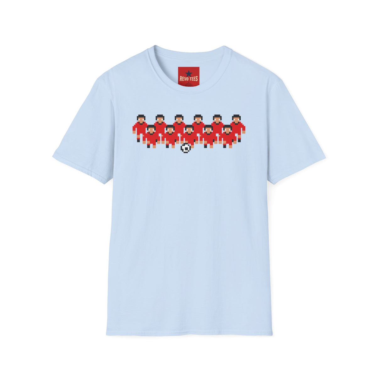 Revotees Pixel Soccer Team Retro 8 Bit Football Players Graphic T-Shirt - alternate view 8
