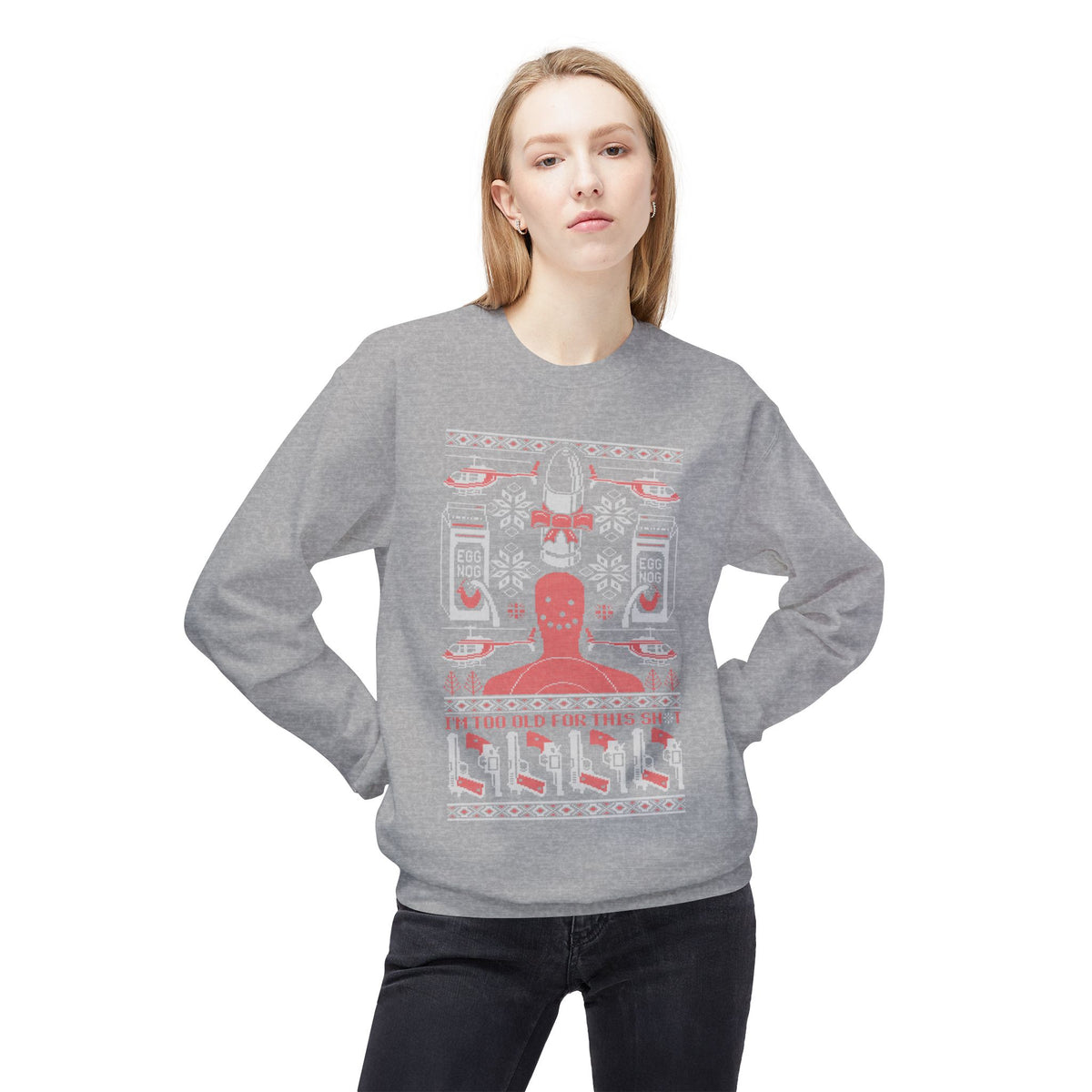 Lethal Knitting - Too Old For This Sh!t Christmas Ugly Sweater
