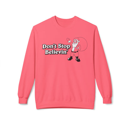 Christmas - 'Don't Stop Believin'' Santa Crewneck Sweatshirt