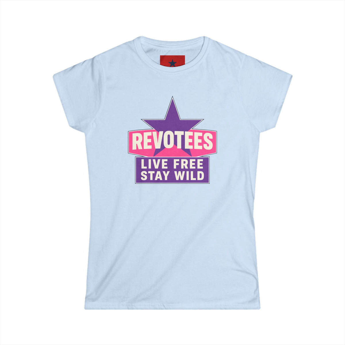 Revotees Live Free Stay Wild Womens Retro Star Graphic T-Shirt - alternate view 9