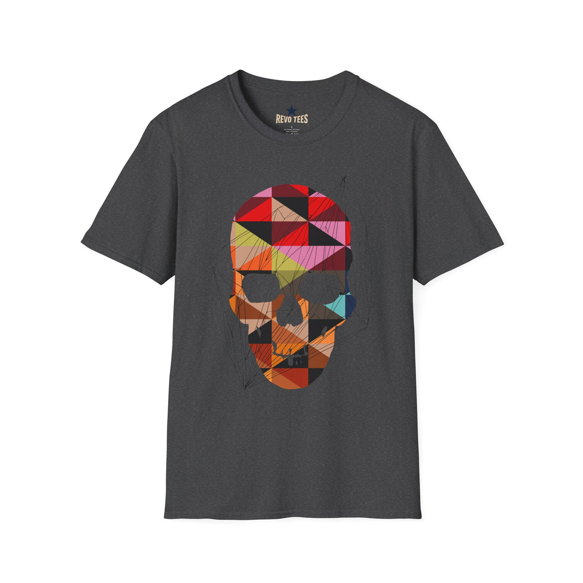 Revotees Geometric Colorblock Skull T-Shirt - alternate view 2