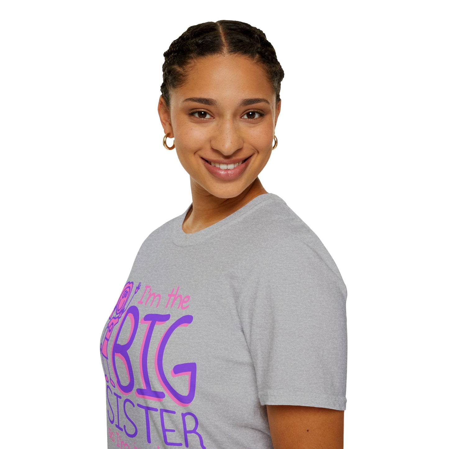 Big Sister T-Shirt — "I'm the Big Sister" Cute Pink & Purple Kids/Family Tee