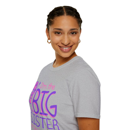 Big Sister T-Shirt — "I'm the Big Sister" Cute Pink & Purple Kids/Family Tee