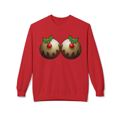 Yule Tidings We'll Twin - Christmas Puddings Crewneck Sweater