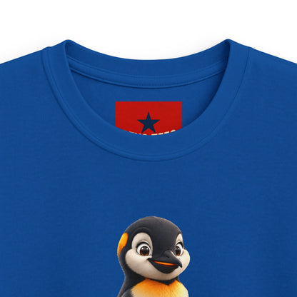 Kids Tee — Cute Pebble Penguin “REVOTEES” Colorful Logo
