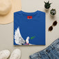 Banksy's Dove of Peace T‑Shirt — Flying Dove with Olive Branch & Earth Heart Graphic