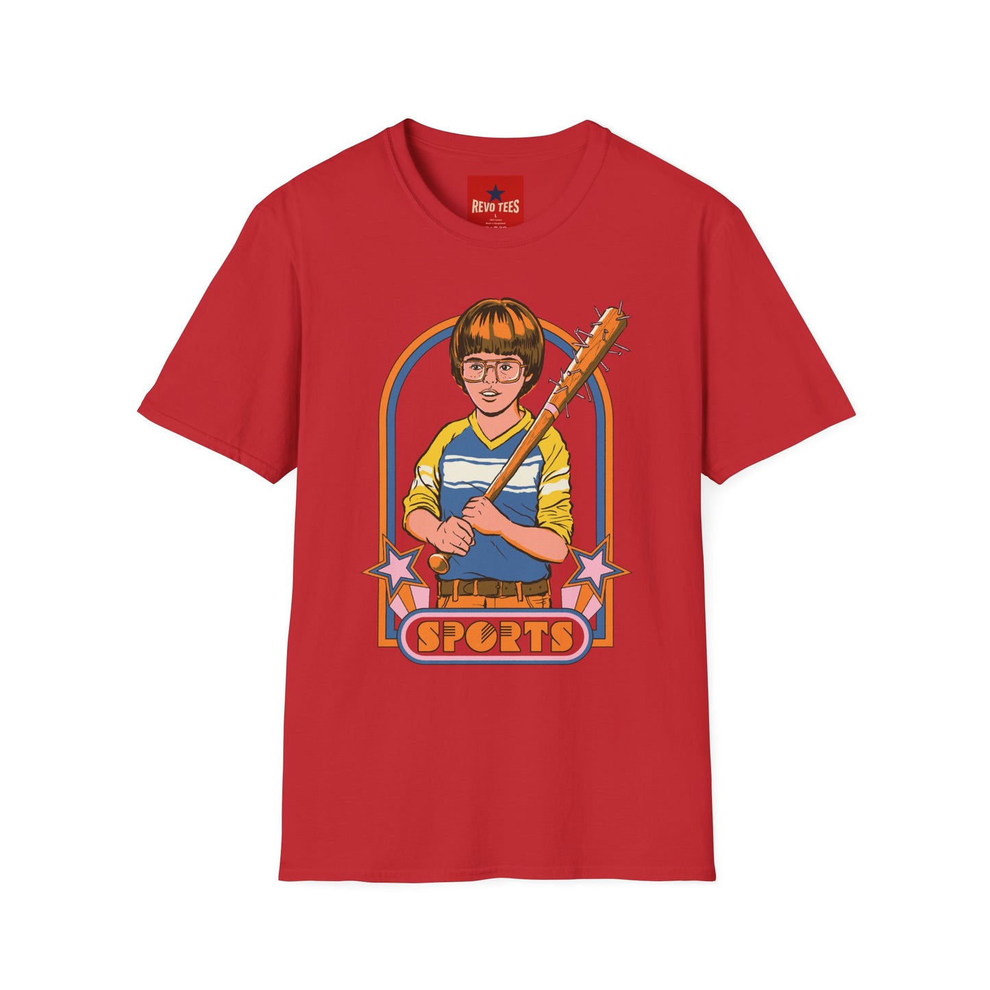 Retro Kid Sports T‑Shirt — Vintage Baseball Bat Graphic Tee