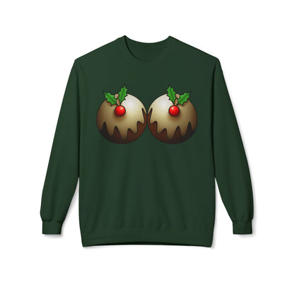 Yule Tidings We'll Twin - Christmas Puddings Crewneck Sweater